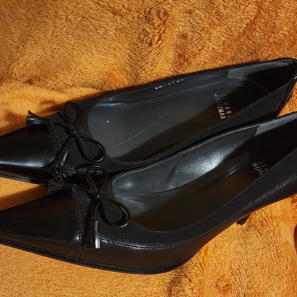 Stuart Weitzman Elegant Black Bow Heels